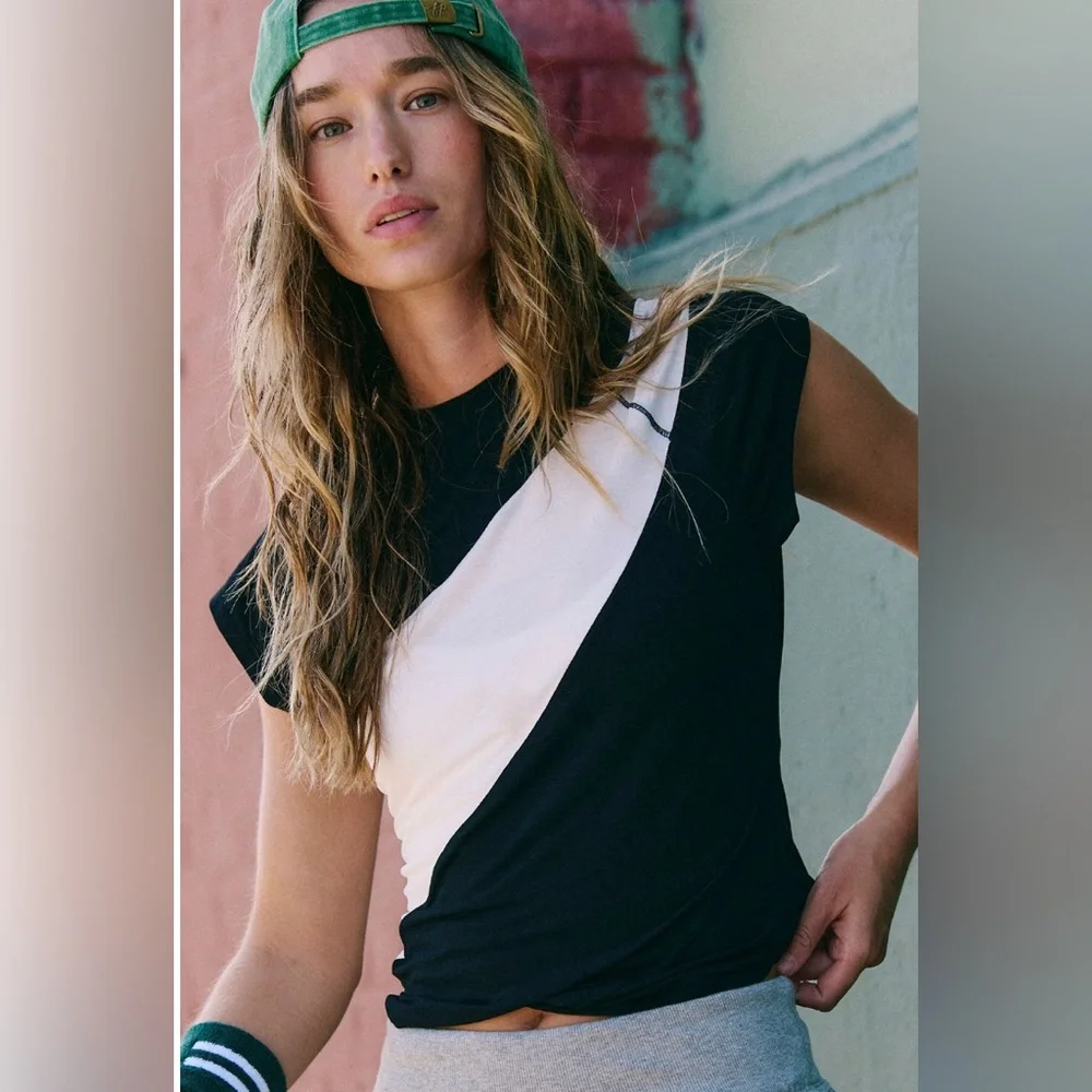 FP MOVEMENT by FREE PEOPLE Tempo Colorblock Tee TOP - Picture 6 of 6